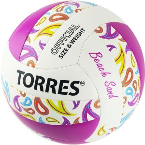Мяч для пляжного волейбола TORRES Beach Sand Pink V32085B, размер 5