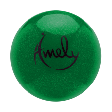 Мяч для художественной гимнастики AGB-303 19 см, зеленый, с насыщенными блестками