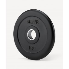 Диск обрезиненный BB-202 d=26 мм, стальная втулка, черный, 1 кг