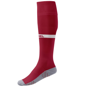 Гетры футбольные JÖGEL CAMP ADVANCED SOCKS, гранатовый/белый