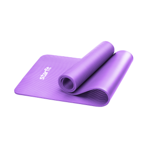 Коврик для йоги и фитнеса FM-301, NBR, 183x61x1,0 см, фиолетовый пастель