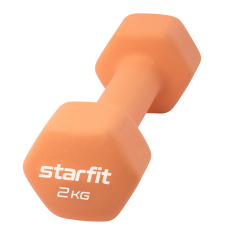 УЦЕНКА Гантель неопреновая Starfit DB-201 2 кг, оранжевый пастель