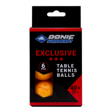 Мяч для настольного тенниса 3* Exclusive, оранжевый, 6 шт.