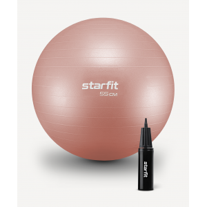 Фитбол Starfit GB-109 антивзрыв, 900 гр, с ручным насосом, персиковый, 55 см