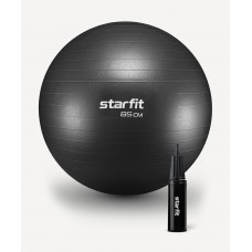 БЕЗ УПАКОВКИ Фитбол Starfit GB-111 антивзрыв, 1500 гр, с ручным насосом, черный, 85 см