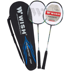БЕЗ УПАКОВКИ Набор для бадминтона WISH Fusiontec 799K, 2 ракетки, синий