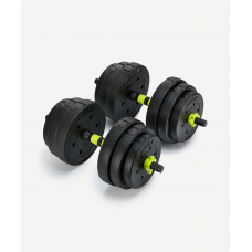 БЕЗ УПАКОВКИ Гантель разборная пластиковая с коннектором Starfit DB-721, 25 кг, пара