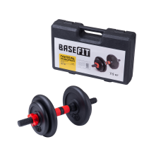 БЕЗ УПАКОВКИ Гантель разборная в чемодане BASEFIT DB-705 чугун/пластик, 7,5 кг, 1 шт
