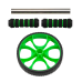 Ролик для пресса RL-103 с неопреновыми ручками, черный/зеленый