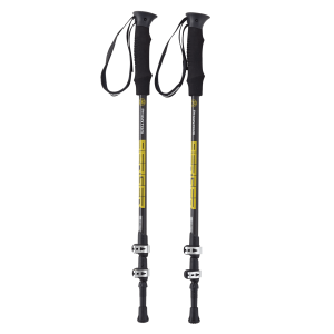 Скандинавские палки Phantom, 67-135 см, 3-секционные, карбон/серый/желтый, для треккинга