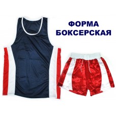 Форма для бокса взрослая (майка+шорты) цвет красно-синий р.52