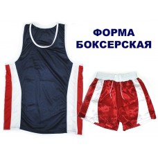 Форма для бокса детская (майка+шорты) цвет красно-синий р.34