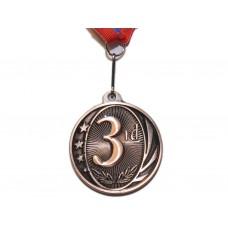 Медаль спортивная с лентой 3 место d - 5 см :1801-3