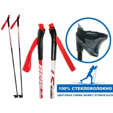 Палки лыжные стеклопластиковые TREK Universal ЦСТ 100см  red