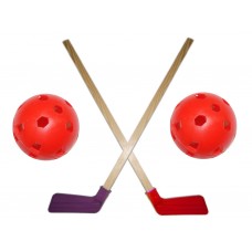 Набор хоккейный детский (2 клюшки, 2 мячика): 05-49