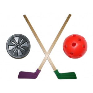 Набор хоккейный детский (2 клюшки, мячик, шайба): 05-04