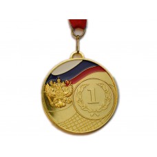 Медаль спортивная с лентой 1 место d - 6,5 см :1502-1