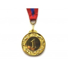 Медаль спортивная с лентой 1 место d - 4,5 см :450-1