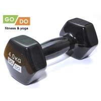 Гантель GO DO в виниловой оболочке. Вес 4  кг.  (Чёрный)