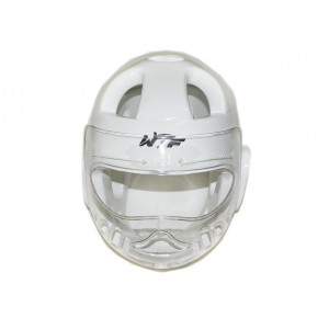 Шлем для тхеквондо с маской. Цвет: белый. Размер М. ZTT-001М-Б