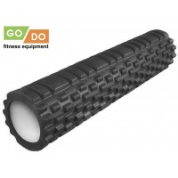 Валик ролл для фитнеса рельефный полый GO DO :JD2-60  (Чёрный)