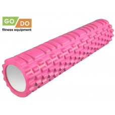 Валик ролл для фитнеса рельефный полый GO DO :JD2-60  (Розовый)
