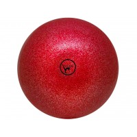 Мяч для художественной гимнастики GO DO. Диаметр 19 см. Цвет: красный с глиттером.
