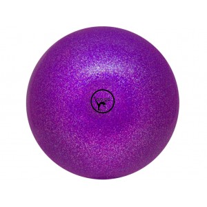 Мяч для художественной гимнастики GO DO. Диаметр 19 см. Цвет: фиолетовый с глиттером.