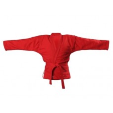 Куртка для самбо. Цвет красный. Размер 50. Состав: 100% хлопок, плотность 550гр./кв.м