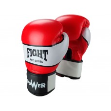 Перчатки боксёрские FIGHT PRO SERIES красные 12 унций PRO-F-K-12#