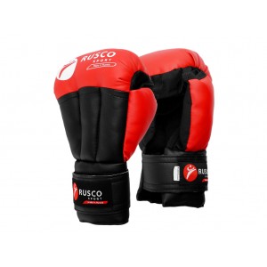 Перчатки для рукопашного боя RUSCOsport, к/з,  красные. 12 Oz :(к-12):