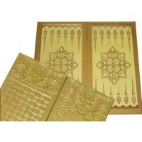 Нарды подарочные деревянные с резным узором лакированные :1195