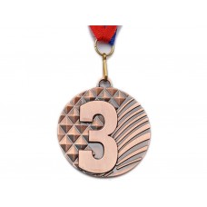 Медаль спортивная с лентой 3 место d - 5 см :5200-12