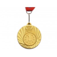 Медаль спортивная с лентой 1 место d - 5 см :1501-1