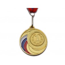 Медаль спортивная с лентой 1 место d - 5 см :1503-1