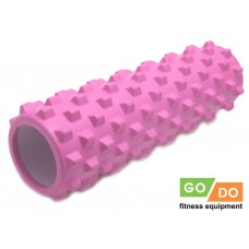 Валик ролл для фитнеса рельефный полый GO DO :LY1-45  (Розовый)