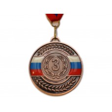 Медаль спортивная с лентой 3 место d - 6,5 см :5201-18