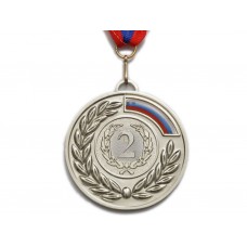 Медаль спортивная с лентой 2 место d - 6,5 см :5201-14