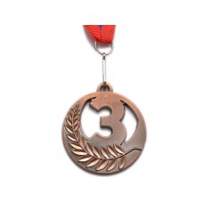 Медаль спортивная с лентой 3 место d - 6,5 см :5201-25