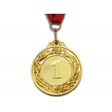 Медаль спортивная с лентой 1 место d - 5,3 см :530-1