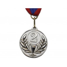Медаль спортивная с лентой 2 место d - 5 см: FF-2 FF-509-2