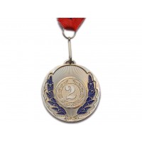 Медаль спортивная с лентой 2 место d - 5 см :508-2