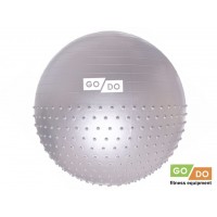 Мяч для фитнеса комбинированный с массажными шипами серый 55 см ВМ-55-СЕ