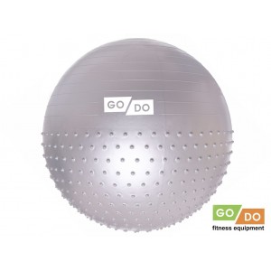 Мяч для фитнеса комбинированный с массажными шипами серый 55 см ВМ-55-СЕ