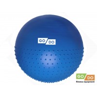 Мяч для фитнеса комбинированный с массажными шипами синий 55 см ВМ-55-С