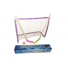 Хоккейный набор (2клюшки+1ворота с сеткой+шайба+мячик) в коробке :(05-21):