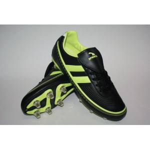 Футбольные бутсы с металлическими шипами SPRINTER BLACK/GREEN :AX2376-45